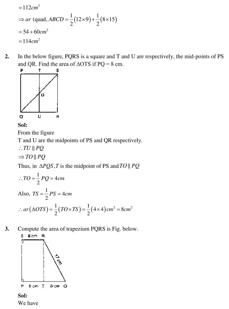 NCERT Solutions Class 9 Mathematics RD Sharma Herons Formula