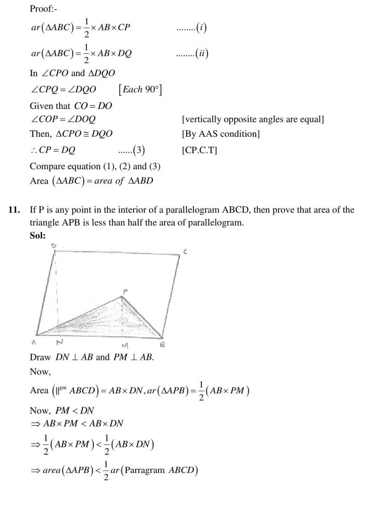 NCERT Solutions Class 9 Mathematics RD Sharma Herons Formula