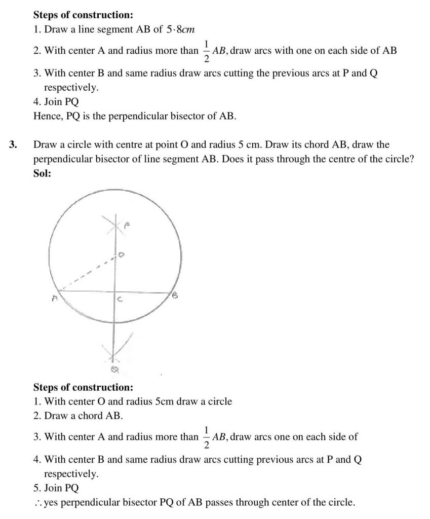 NCERT Solutions Class 9 Mathematics RD Sharma Constructions