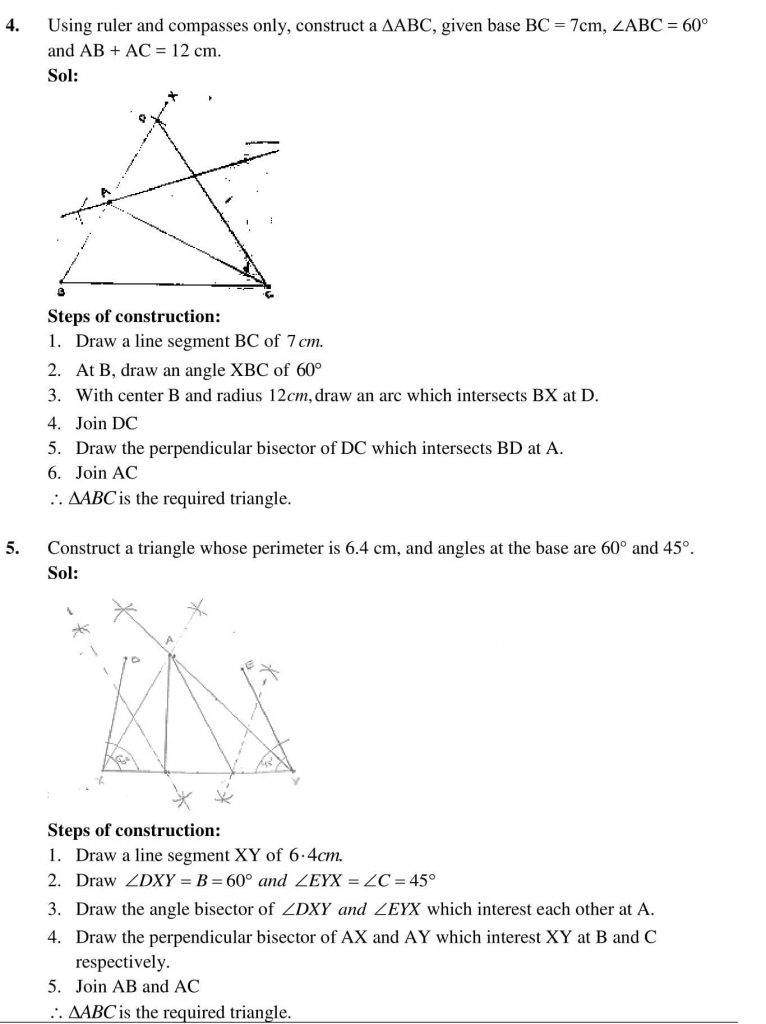 NCERT Solutions Class 9 Mathematics RD Sharma Constructions