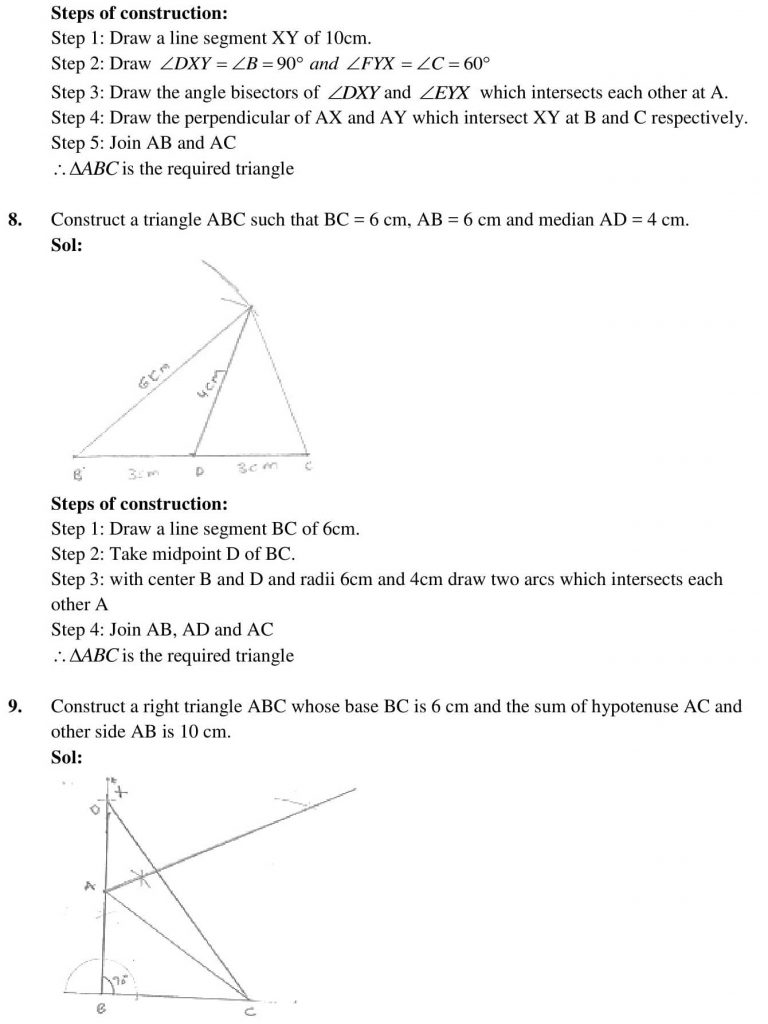 NCERT Solutions Class 9 Mathematics RD Sharma Constructions