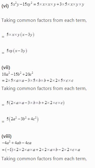 NCERT Solutions Class 8 Mathematics Factorisation