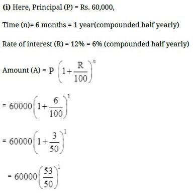 Vasudevan invested Rs.60,000 at an interest rate of 12% per annum compounded half yearly. What amount would he get