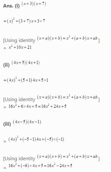 NCERT Solutions Class 8 Mathematics Algebraic Expressions and Identities