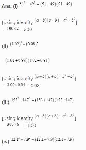 NCERT Solutions Class 8 Mathematics Algebraic Expressions and Identities