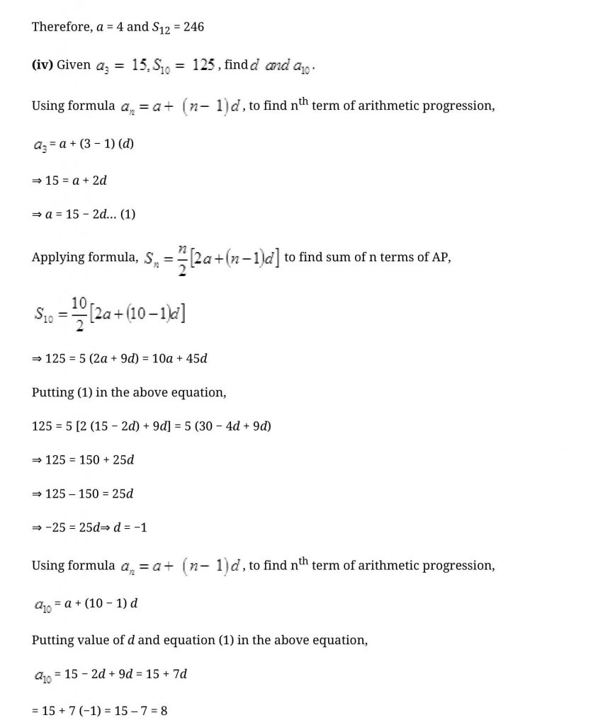 NCERT Solutions Class 10 Mathematics Arithmetic Progressions