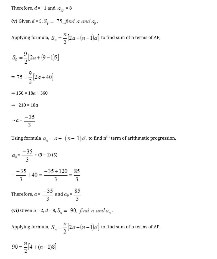 NCERT Solutions Class 10 Mathematics Arithmetic Progressions