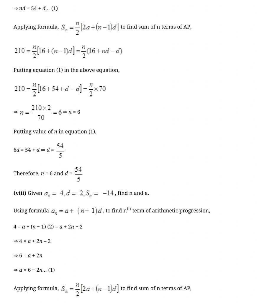 NCERT Solutions Class 10 Mathematics Arithmetic Progressions