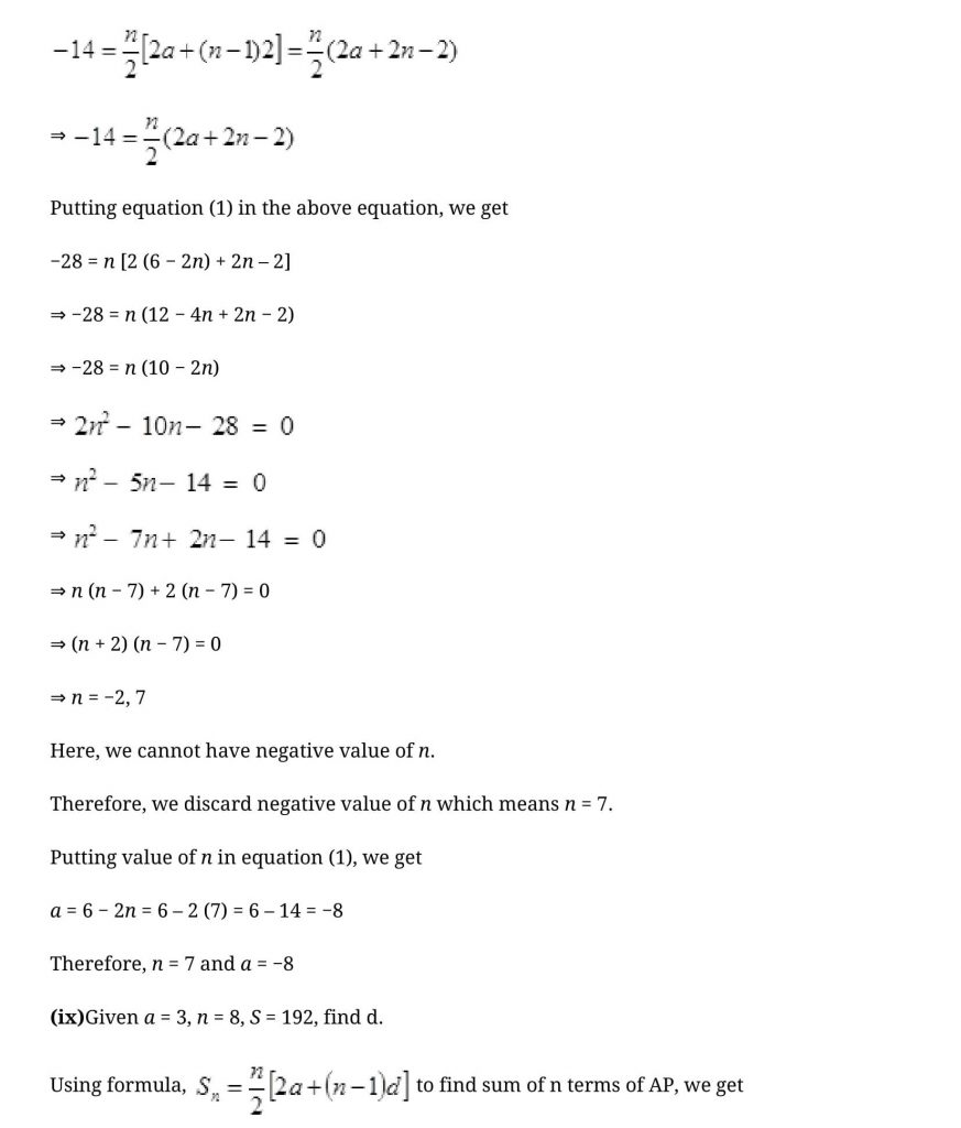 NCERT Solutions Class 10 Mathematics Arithmetic Progressions