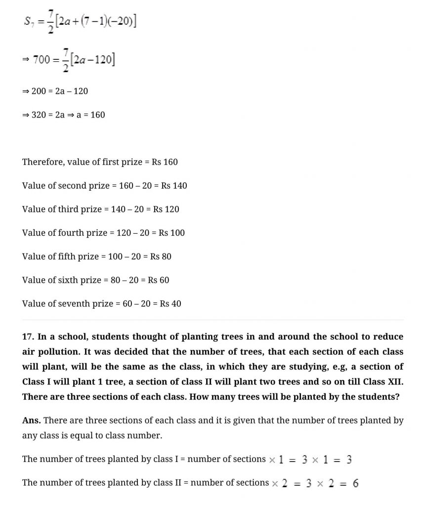 NCERT Solutions Class 10 Mathematics Arithmetic Progressions