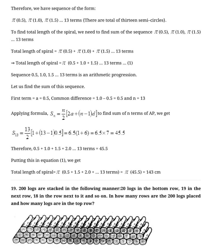 NCERT Solutions Class 10 Mathematics Arithmetic Progressions