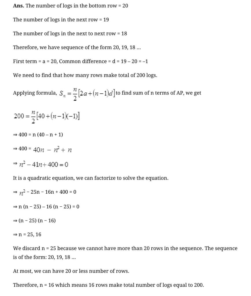 NCERT Solutions Class 10 Mathematics Arithmetic Progressions