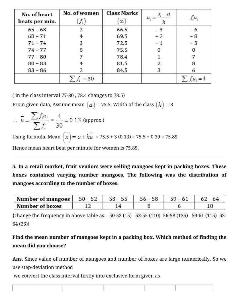 NCERT Solutions Class 10 Mathematics Statistics