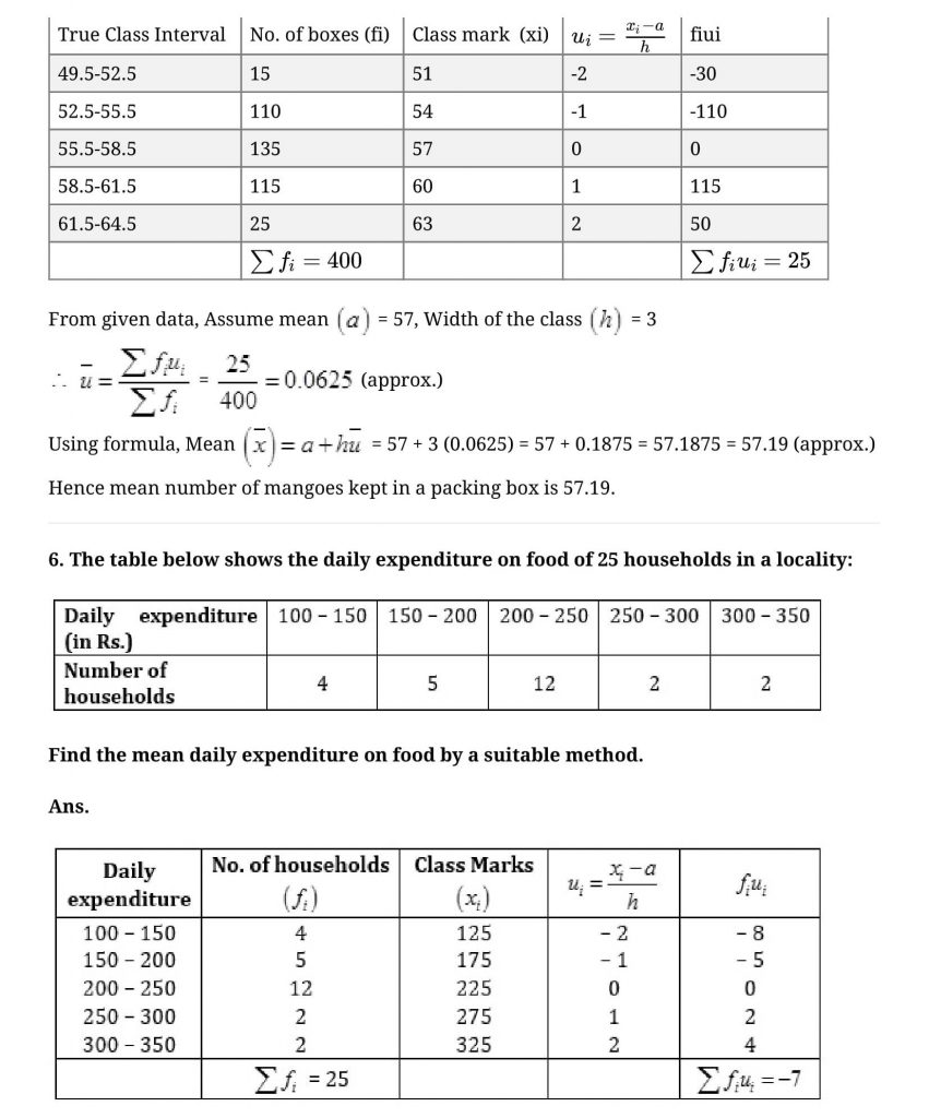 NCERT Solutions Class 10 Mathematics Statistics