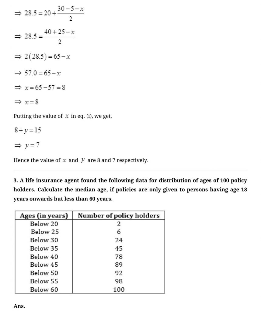 NCERT Solutions Class 10 Mathematics Statistics