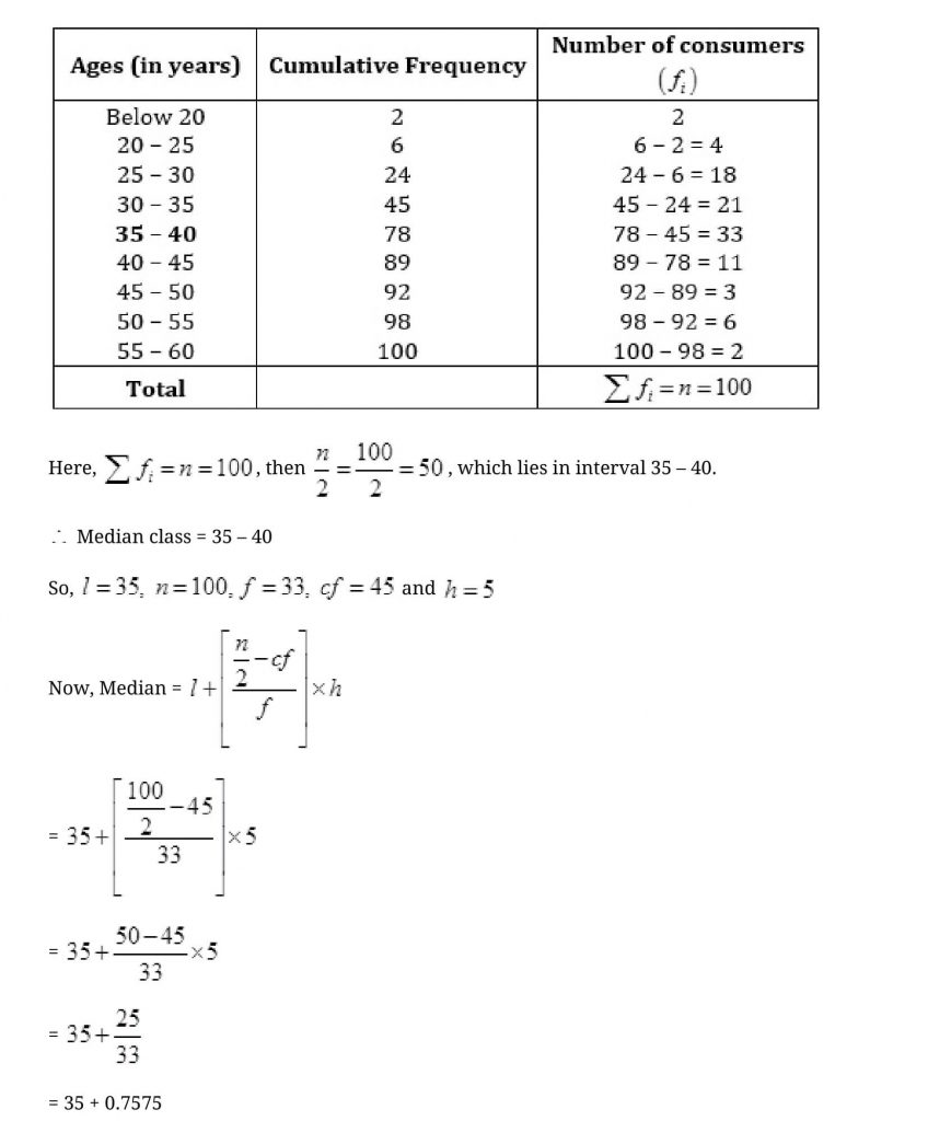 NCERT Solutions Class 10 Mathematics Statistics