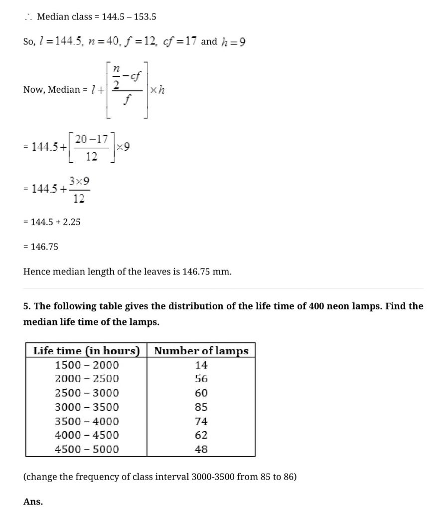 NCERT Solutions Class 10 Mathematics Statistics