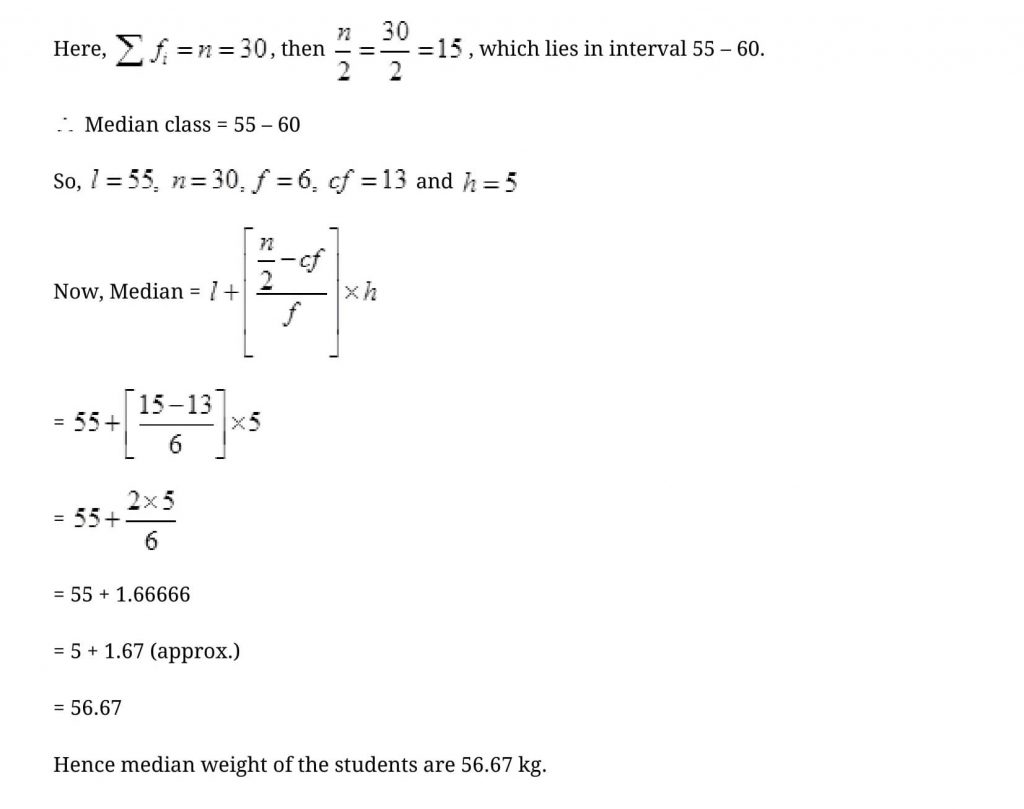 NCERT Solutions Class 10 Mathematics Statistics