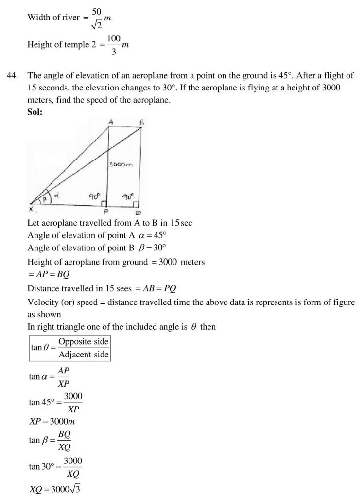 NCERT Solutions Class 10 Mathematics RD Sharma Some Applications of Trigonometry