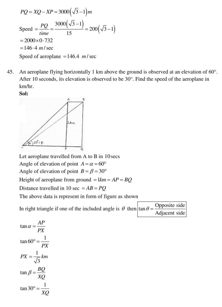 NCERT Solutions Class 10 Mathematics RD Sharma Some Applications of Trigonometry