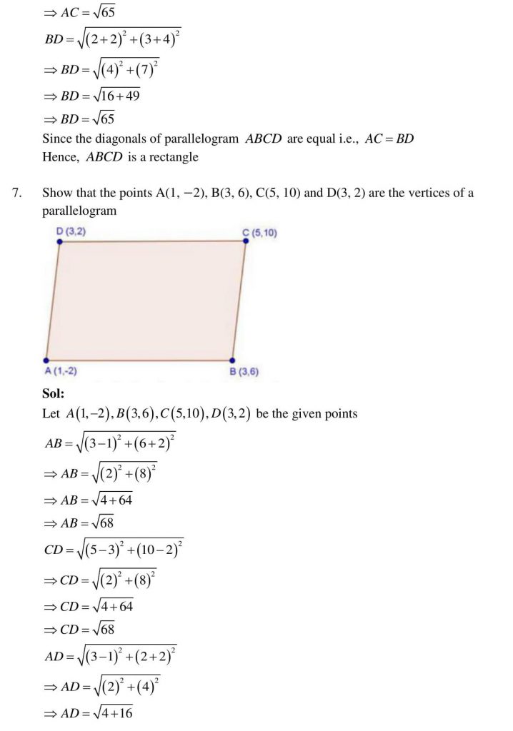 NCERT Solutions Class 10 Mathematics RD Sharma Coordinate Geometry
