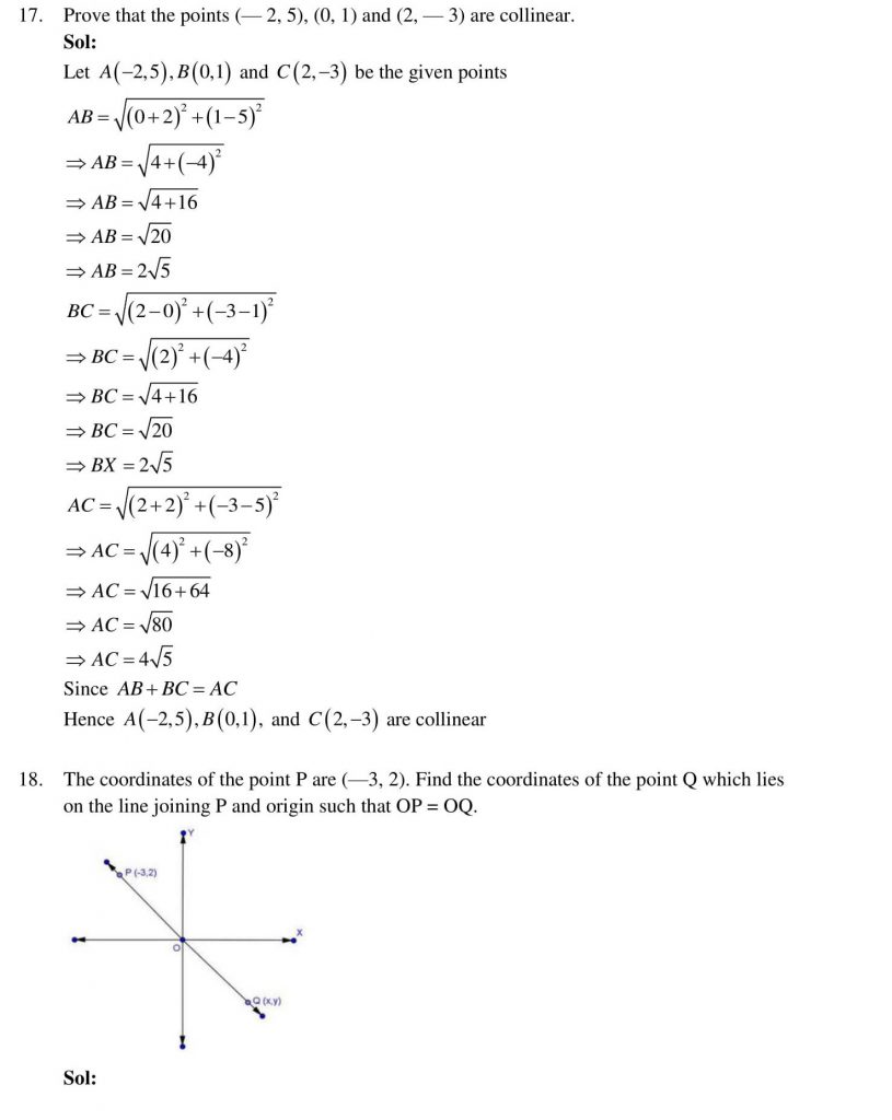 NCERT Solutions Class 10 Mathematics RD Sharma Coordinate Geometry