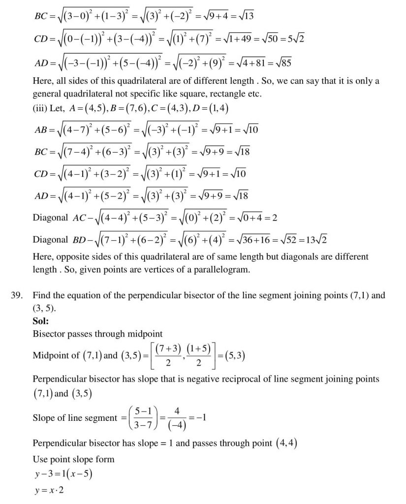 NCERT Solutions Class 10 Mathematics RD Sharma Coordinate Geometry