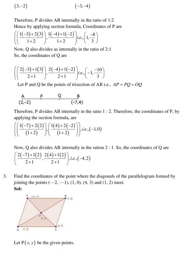 NCERT Solutions Class 10 Mathematics RD Sharma Coordinate Geometry