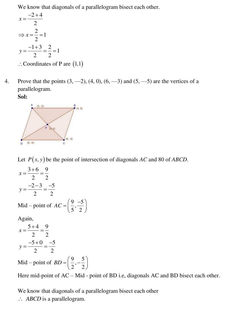 NCERT Solutions Class 10 Mathematics RD Sharma Coordinate Geometry