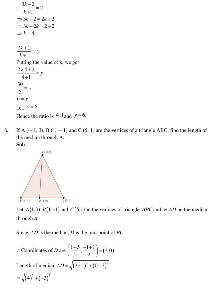 NCERT Solutions Class 10 Mathematics RD Sharma Coordinate Geometry