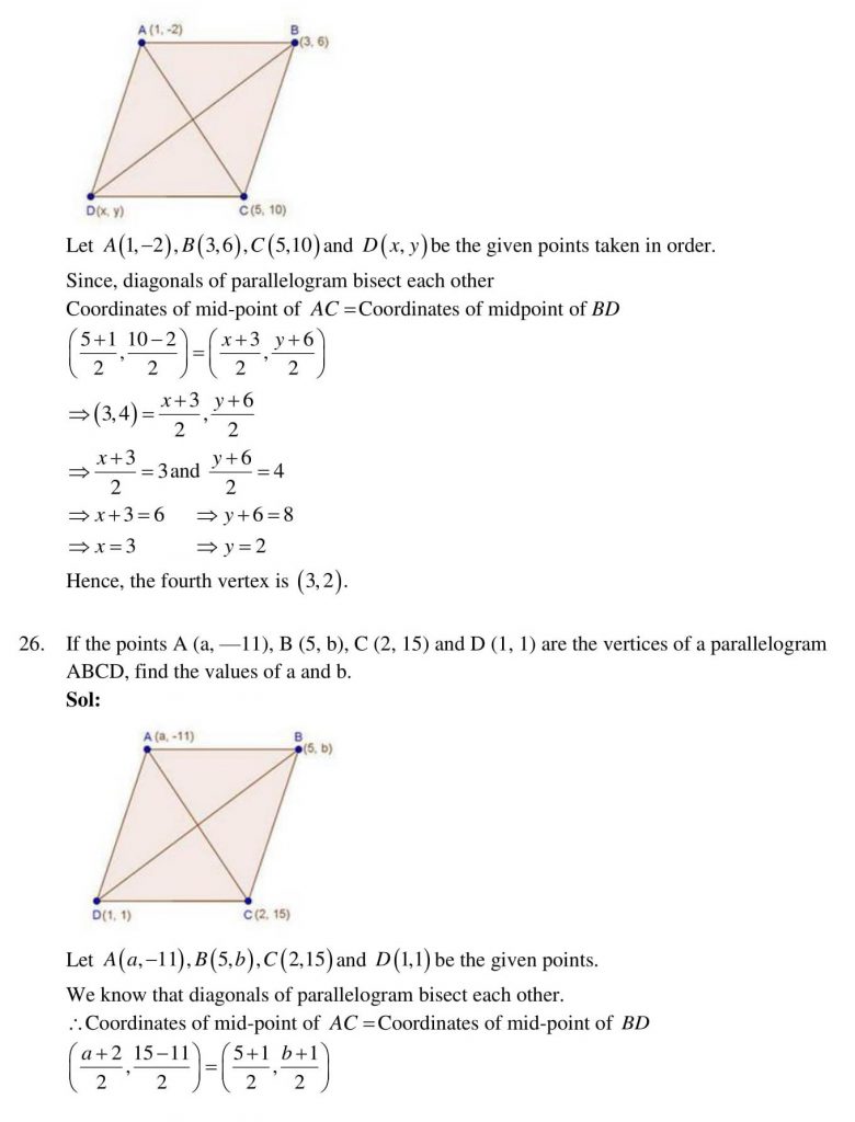 NCERT Solutions Class 10 Mathematics RD Sharma Coordinate Geometry