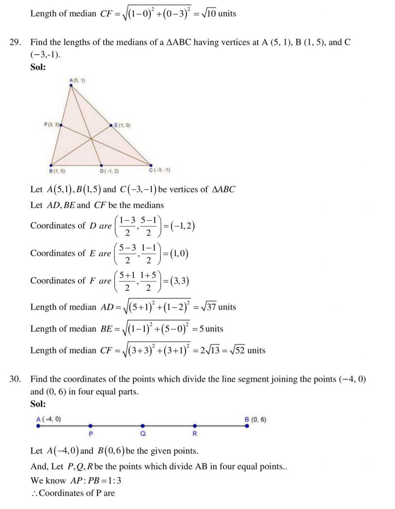 NCERT Solutions Class 10 Mathematics RD Sharma Coordinate Geometry