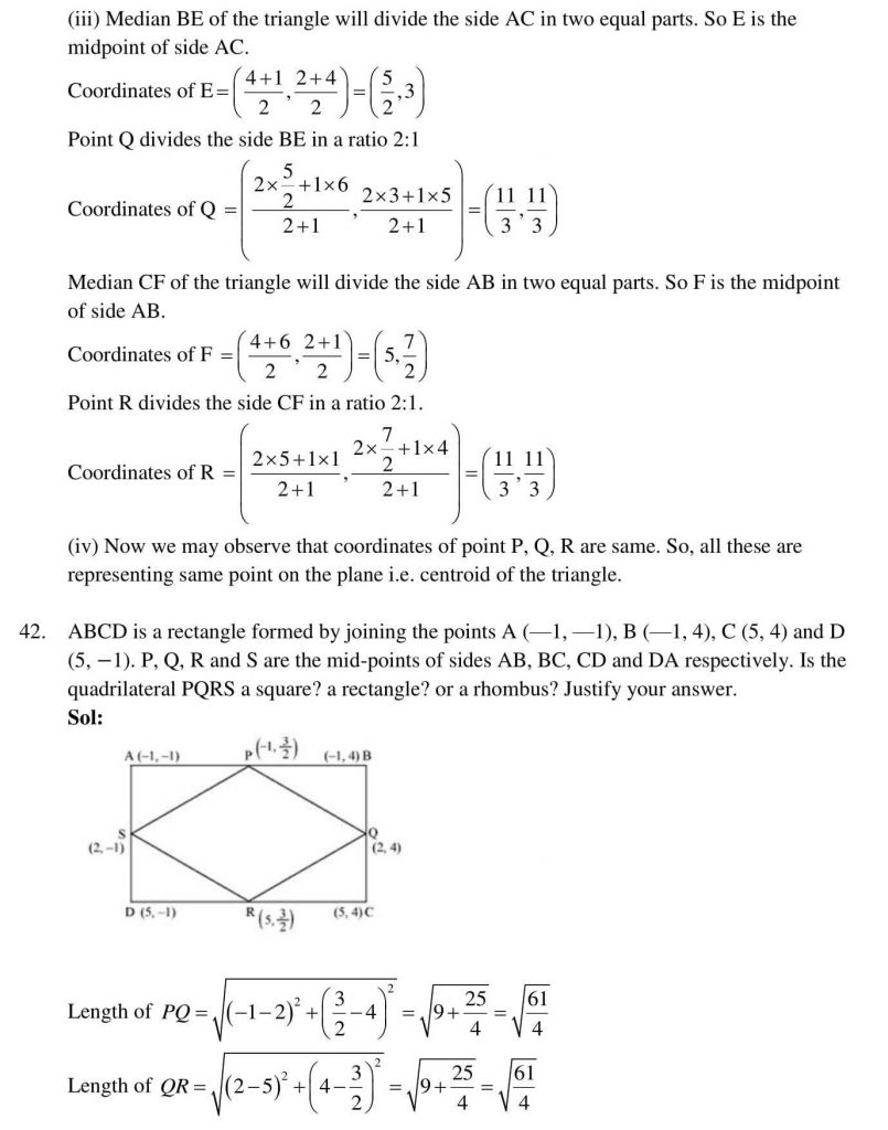 NCERT Solutions Class 10 Mathematics RD Sharma Coordinate Geometry
