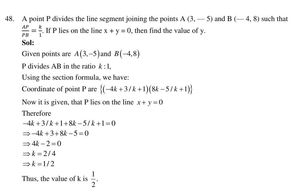 NCERT Solutions Class 10 Mathematics RD Sharma Coordinate Geometry