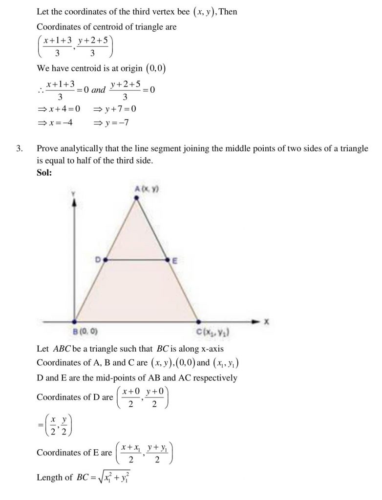 NCERT Solutions Class 10 Mathematics RD Sharma Coordinate Geometry