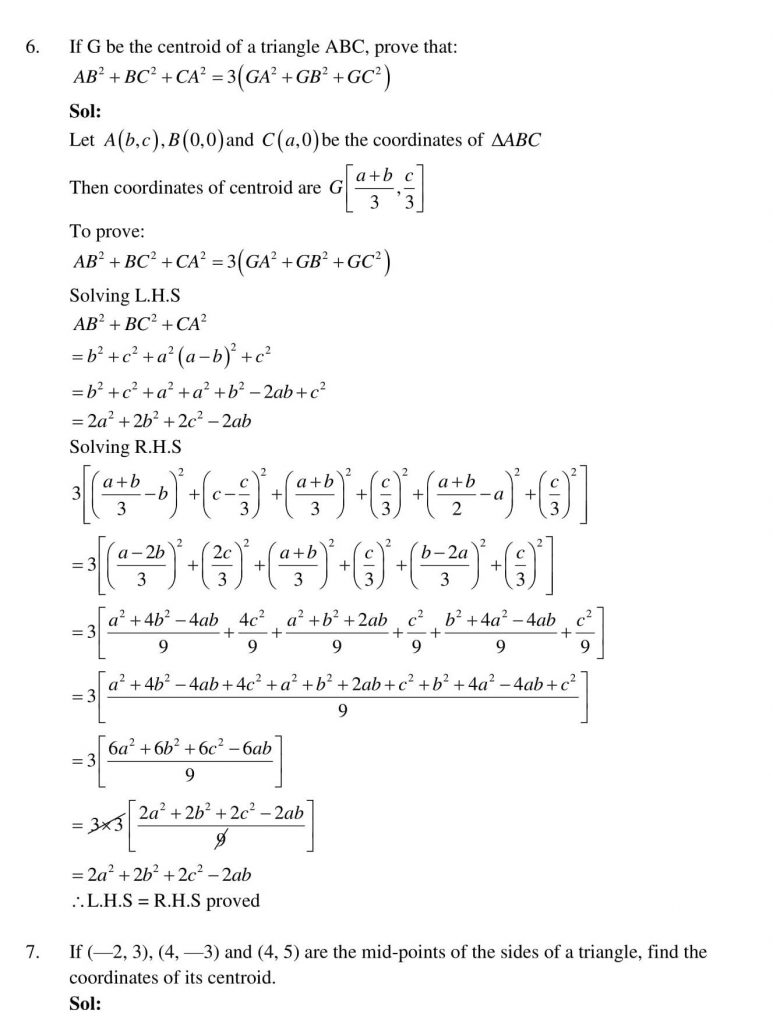 NCERT Solutions Class 10 Mathematics RD Sharma Coordinate Geometry