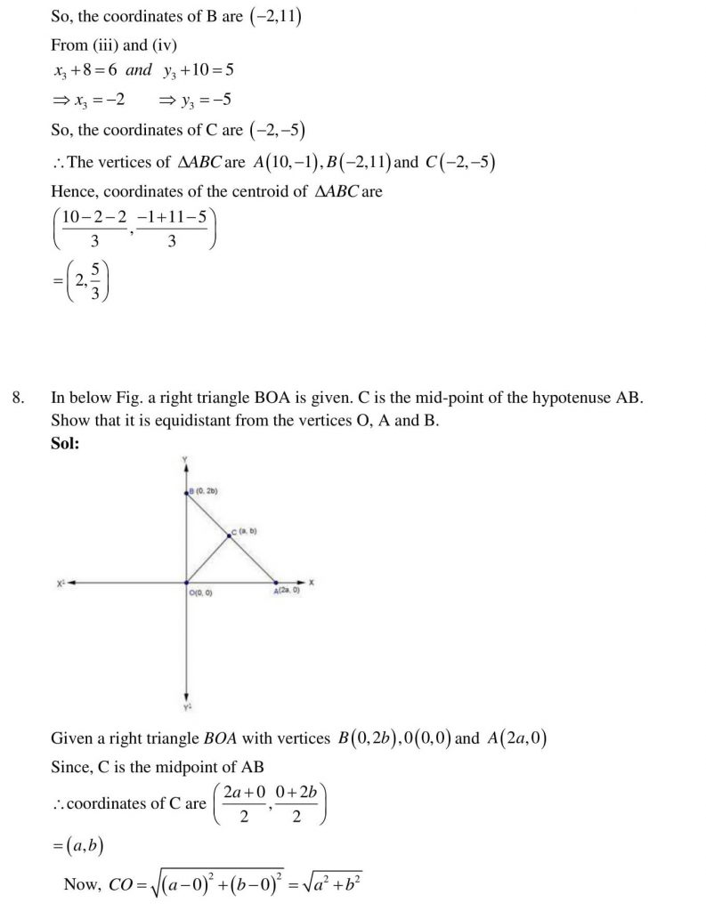 NCERT Solutions Class 10 Mathematics RD Sharma Coordinate Geometry