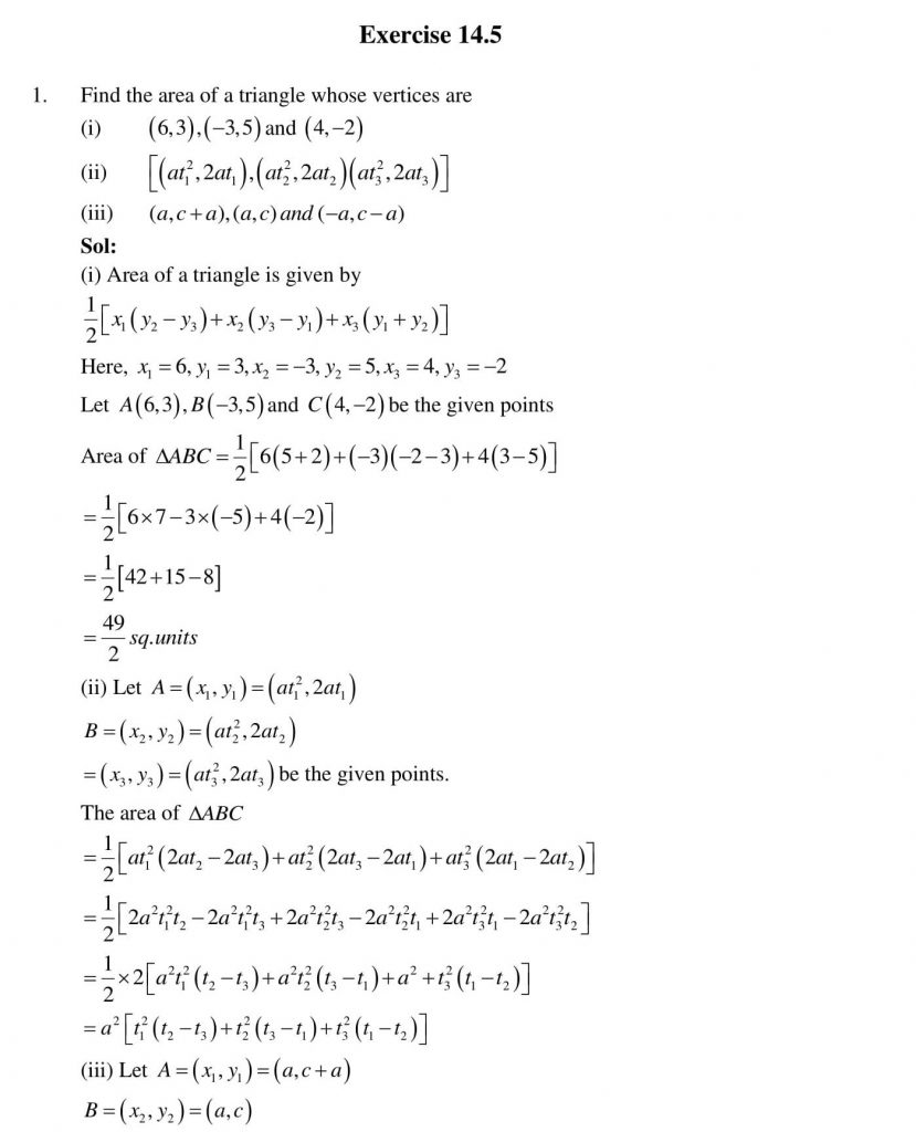 NCERT Solutions Class 10 Mathematics RD Sharma Coordinate Geometry