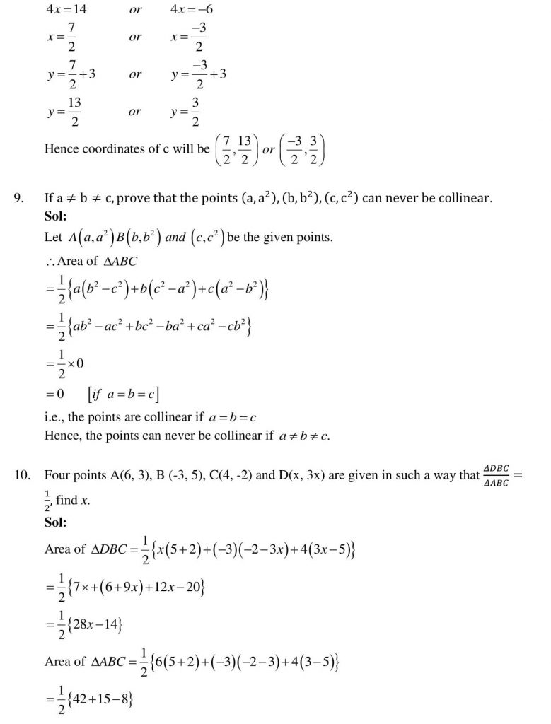 NCERT Solutions Class 10 Mathematics RD Sharma Coordinate Geometry