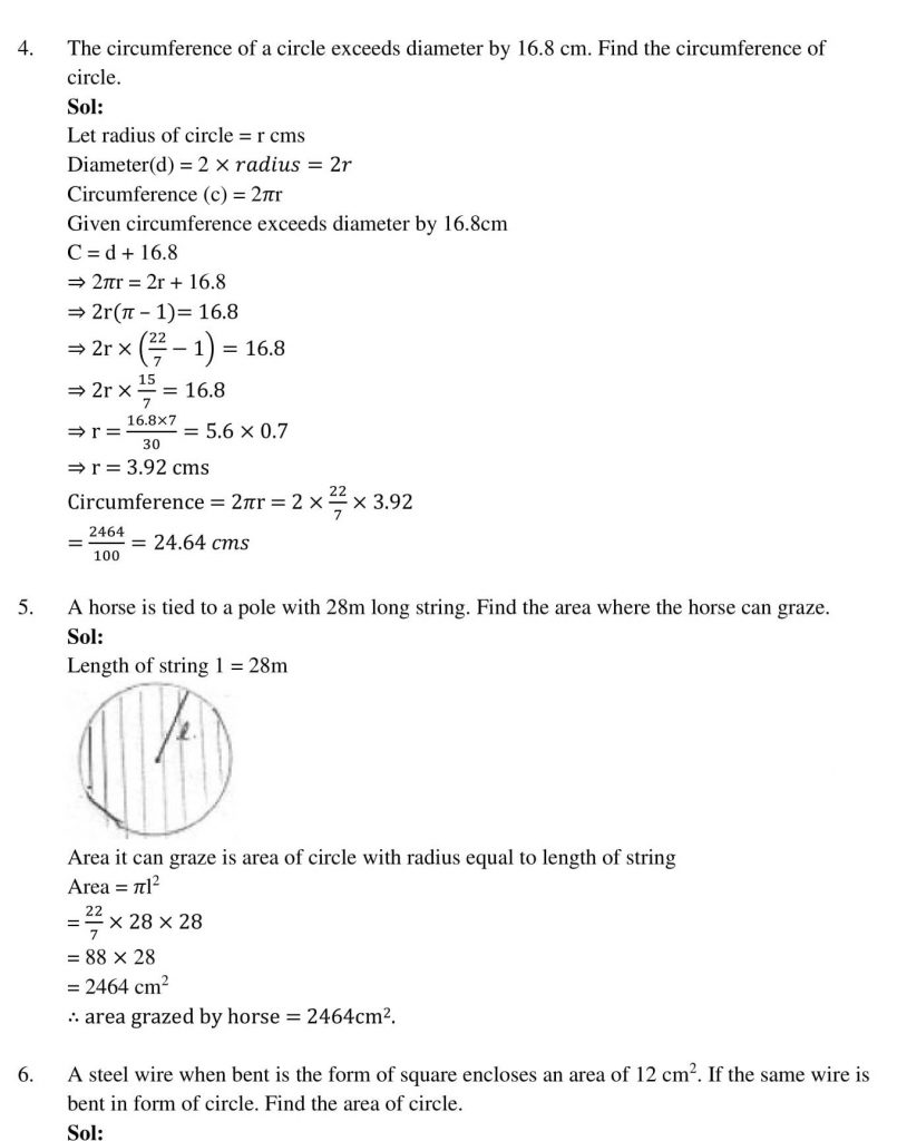 NCERT Solutions Class 10 Mathematics RD Sharma Areas Related to Circles