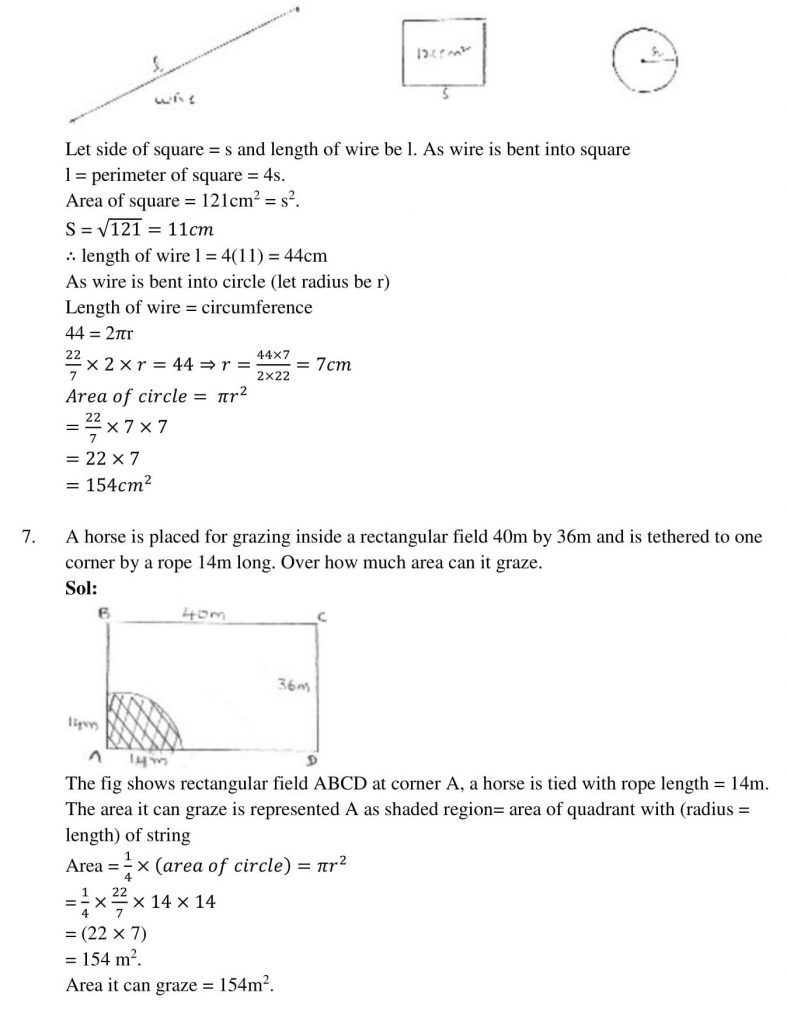 NCERT Solutions Class 10 Mathematics RD Sharma Areas Related to Circles