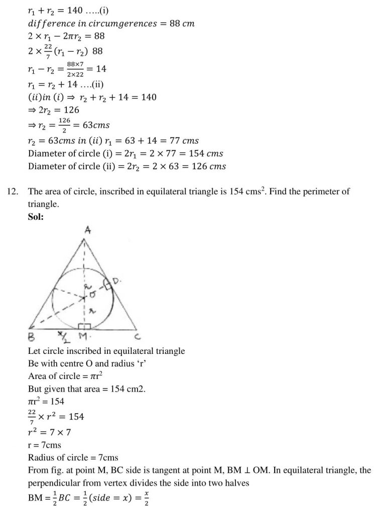 NCERT Solutions Class 10 Mathematics RD Sharma Areas Related to Circles