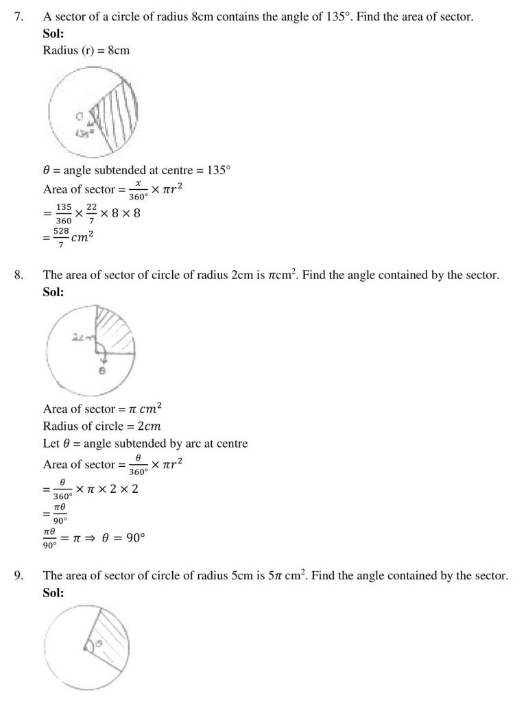 NCERT Solutions Class 10 Mathematics RD Sharma Areas Related to Circles