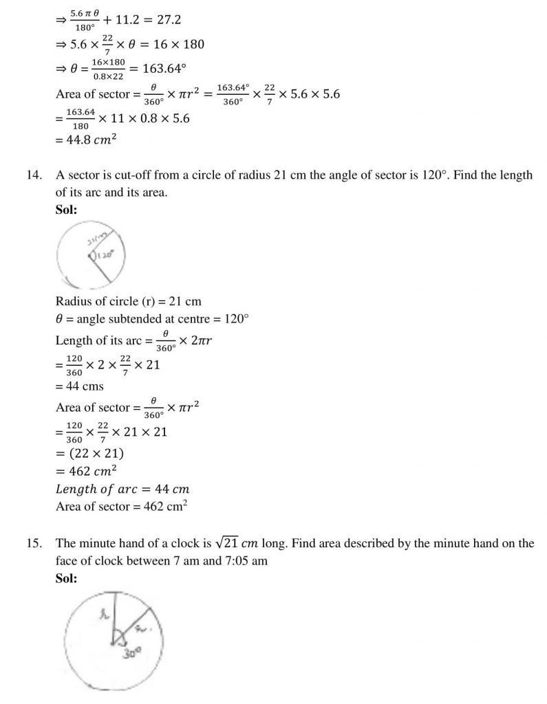 NCERT Solutions Class 10 Mathematics RD Sharma Areas Related to Circles