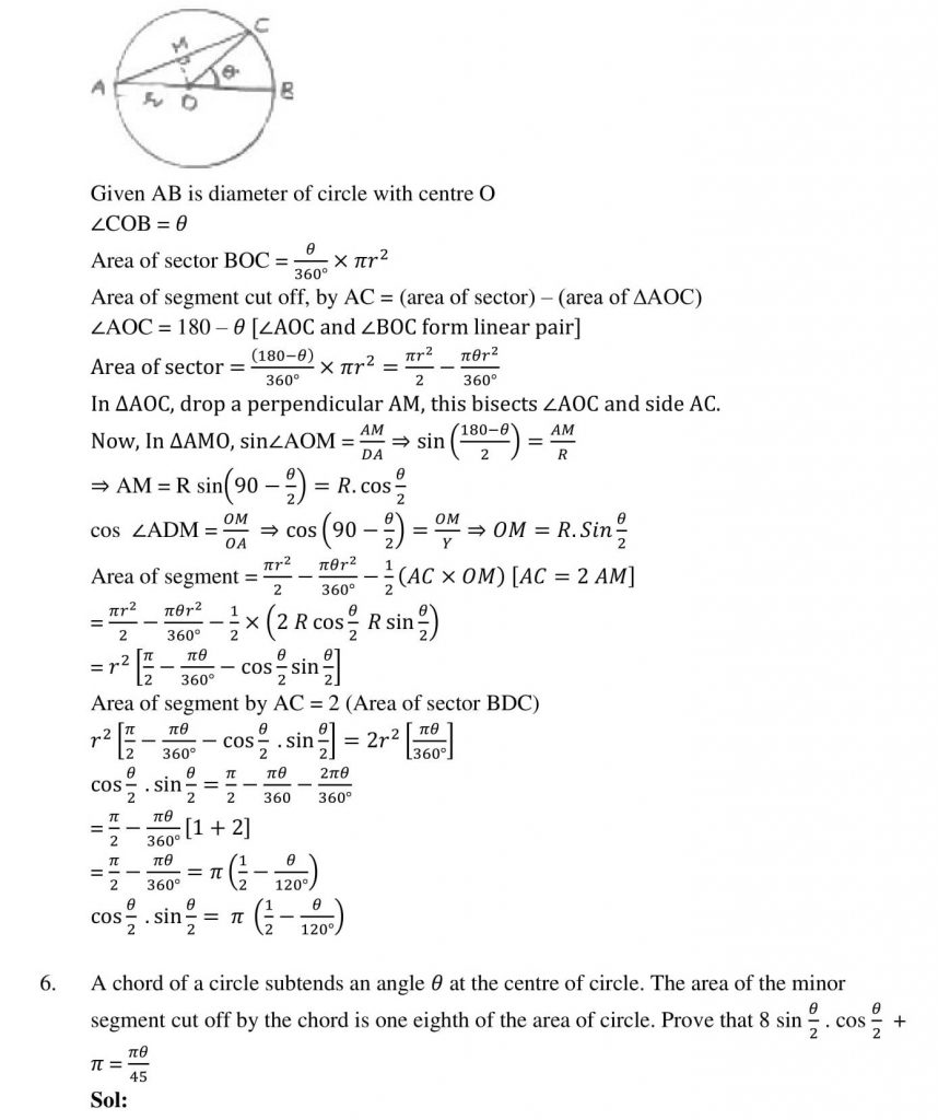 NCERT Solutions Class 10 Mathematics RD Sharma Areas Related to Circles