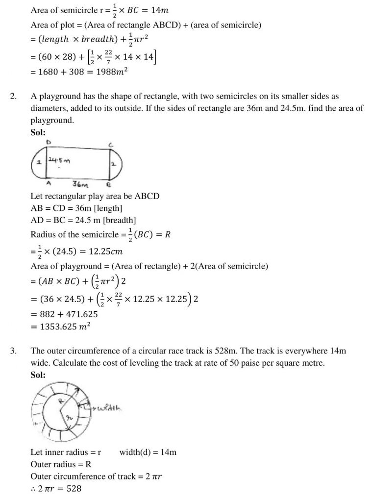 NCERT Solutions Class 10 Mathematics RD Sharma Areas Related to Circles