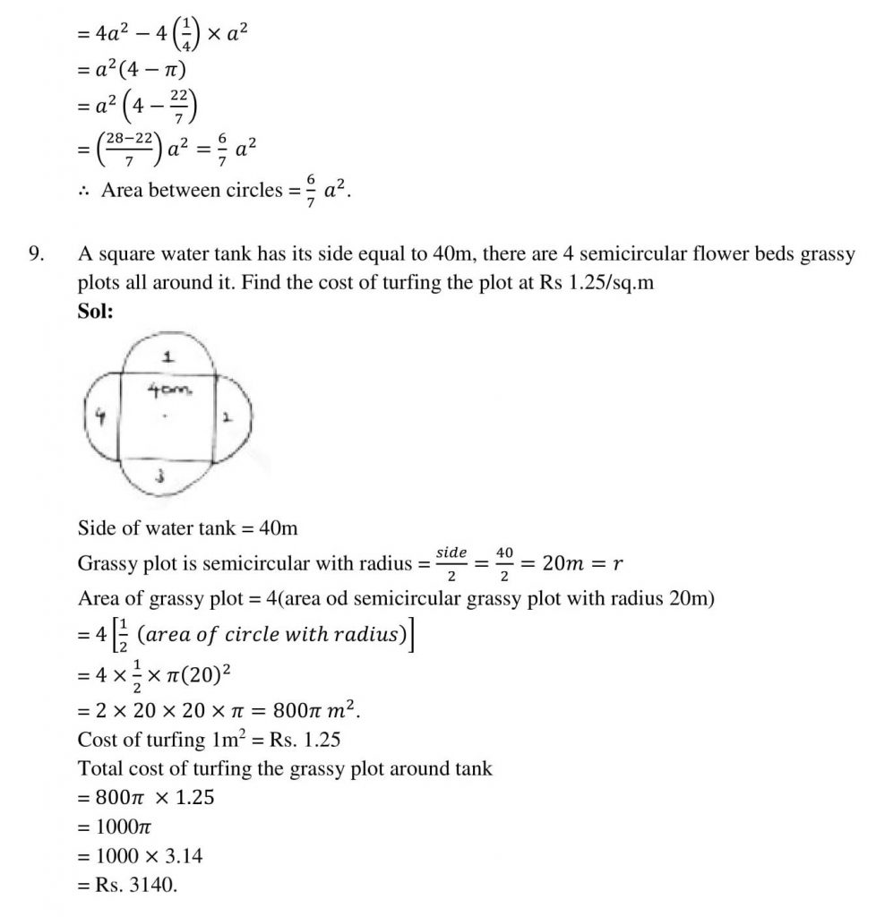 NCERT Solutions Class 10 Mathematics RD Sharma Areas Related to Circles