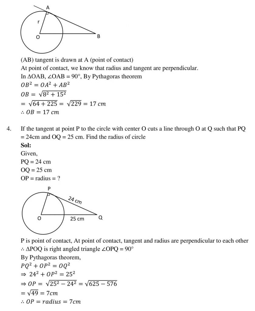 NCERT Solutions Class 10 Mathematics RD Sharma Circles