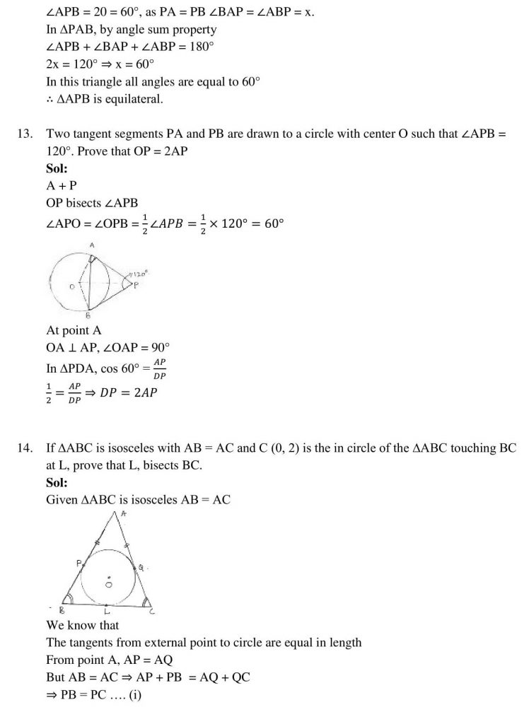 NCERT Solutions Class 10 Mathematics RD Sharma Circles