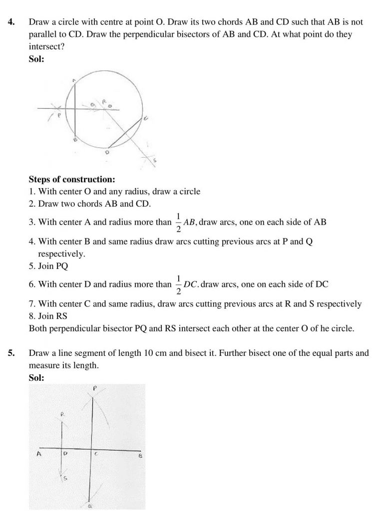 NCERT Solutions Class 10 Mathematics RD Sharma Constructions